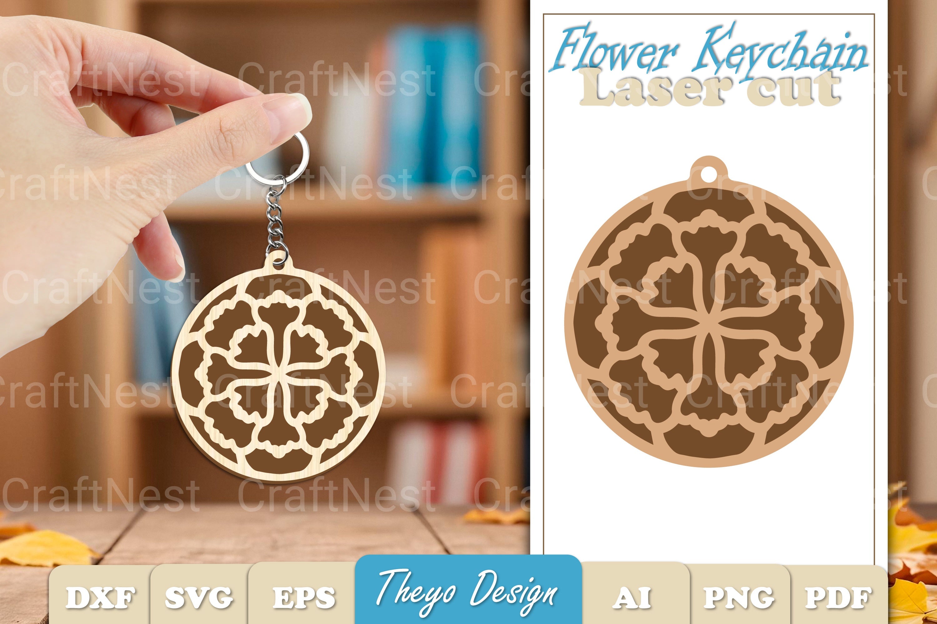 Flower Mandala Keychain SVG Bundle