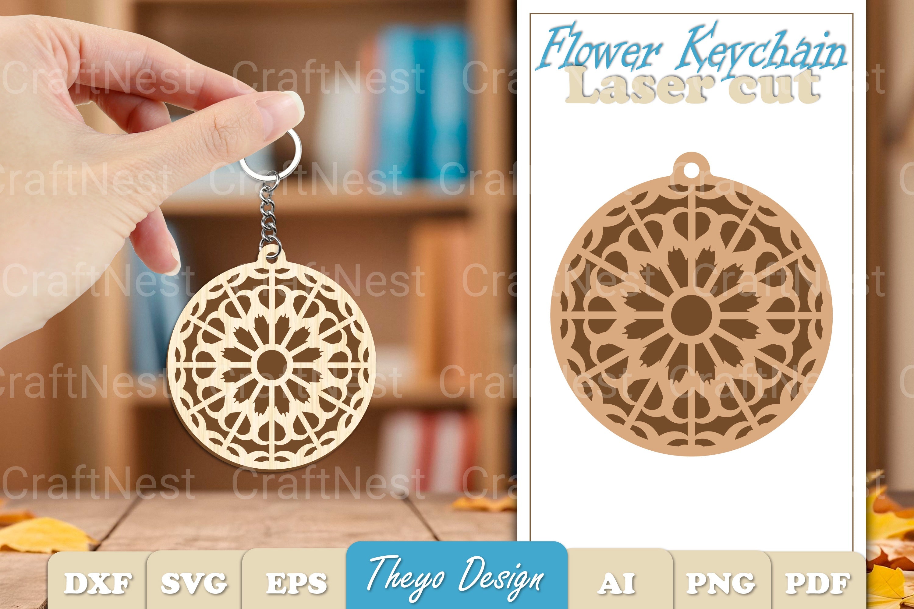Flower Mandala Keychain SVG Bundle