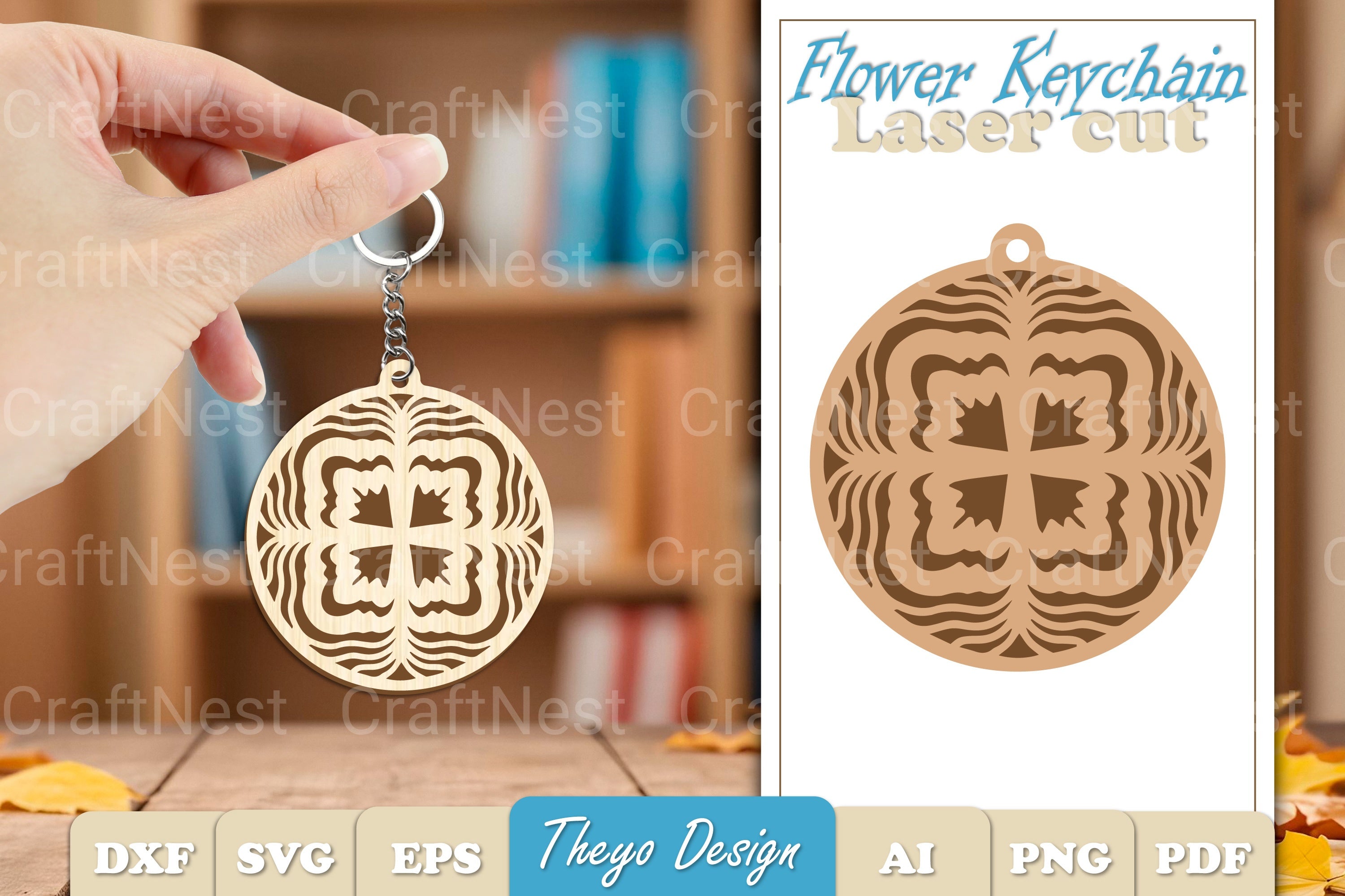 Flower Mandala Keychain SVG Bundle