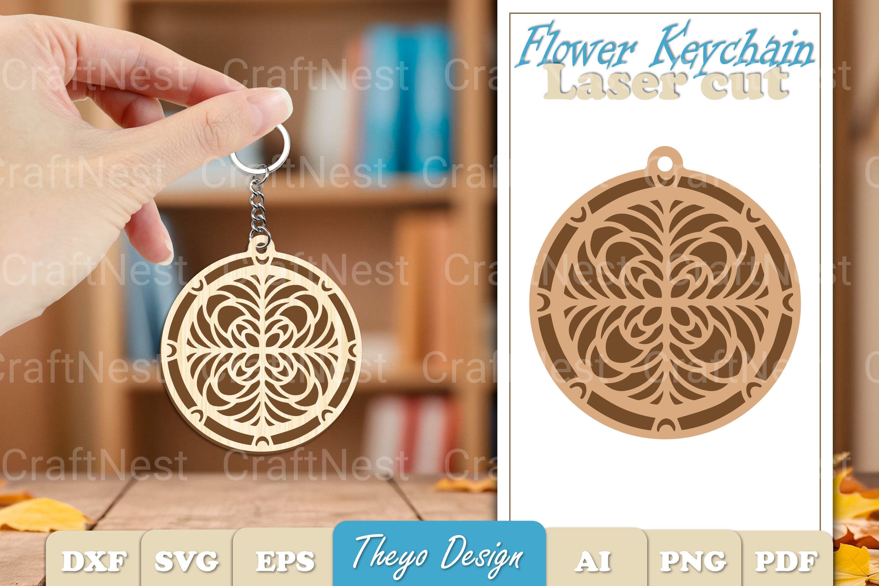 Flower Mandala Keychain SVG Bundle