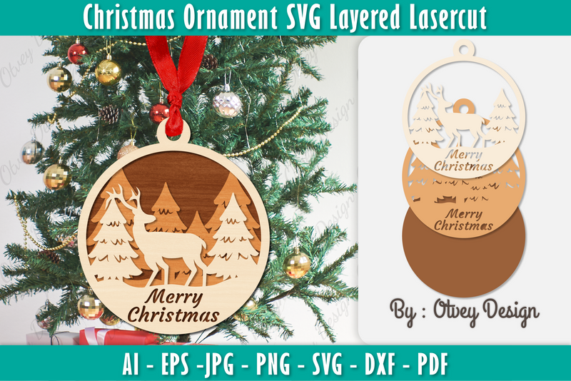 Christmas Ornaments Layered Lasercut SVG Bundle 1 - CraftNest - Digital Crafting and Art