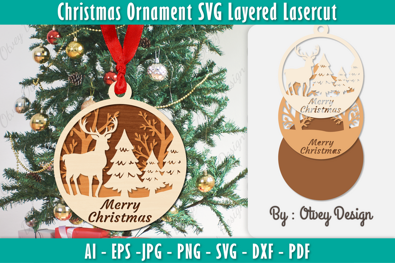 Christmas Ornaments Layered Lasercut SVG Bundle 2 - CraftNest - Digital Crafting and Art