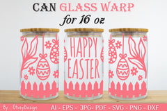 Happy Easter Day 16oz Can Glass Wrap SVG Bundle 2 - CraftNest - Digital Crafting and Art