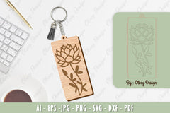 Flower Keychain Laser Cut SVG Bundle 22 - CraftNest - Digital Crafting and Art