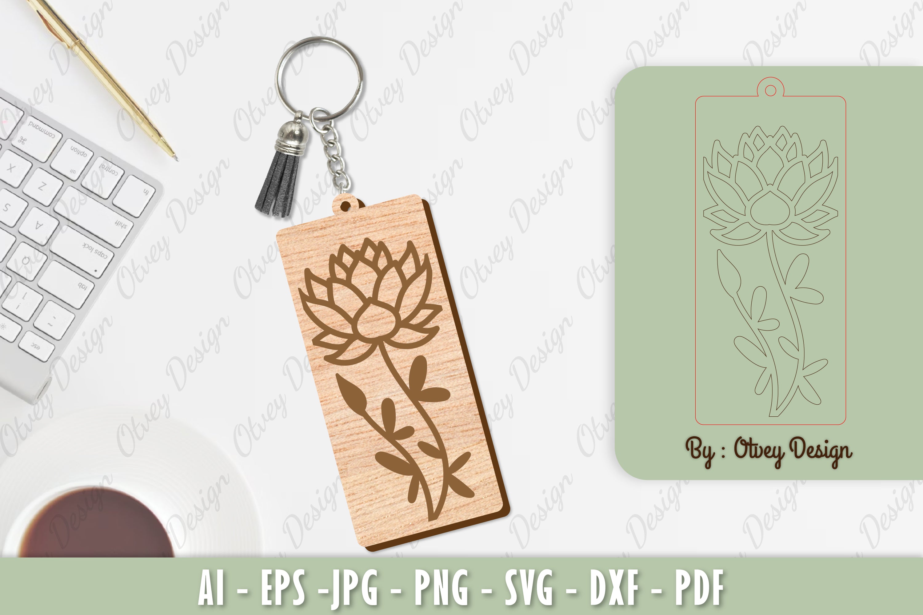 Flower Keychain Laser Cut SVG Bundle 22 - CraftNest - Digital Crafting and Art