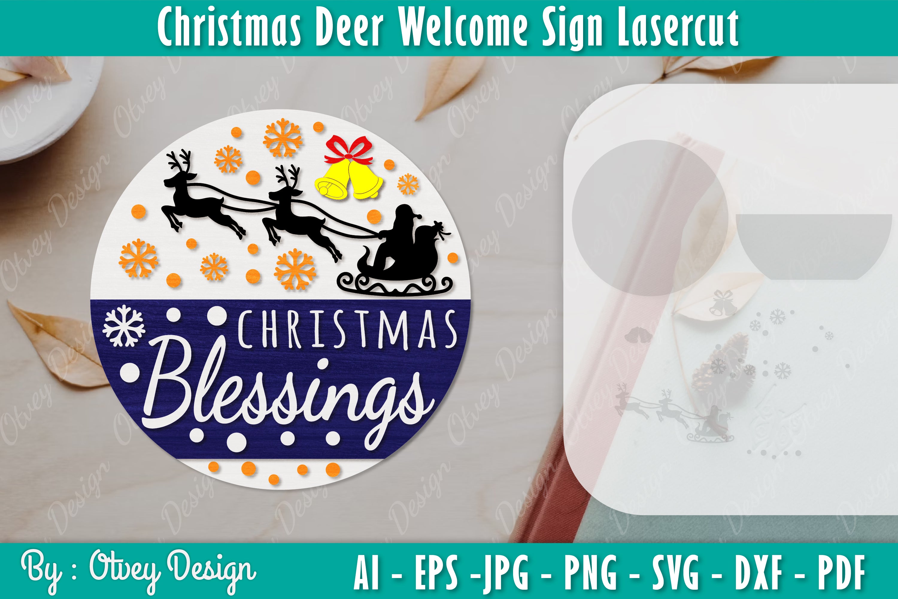 Christmas Deer Welcome Sign SVG Bundle