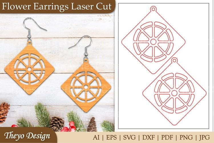Lasercut Flower Earrings SVG Bundle