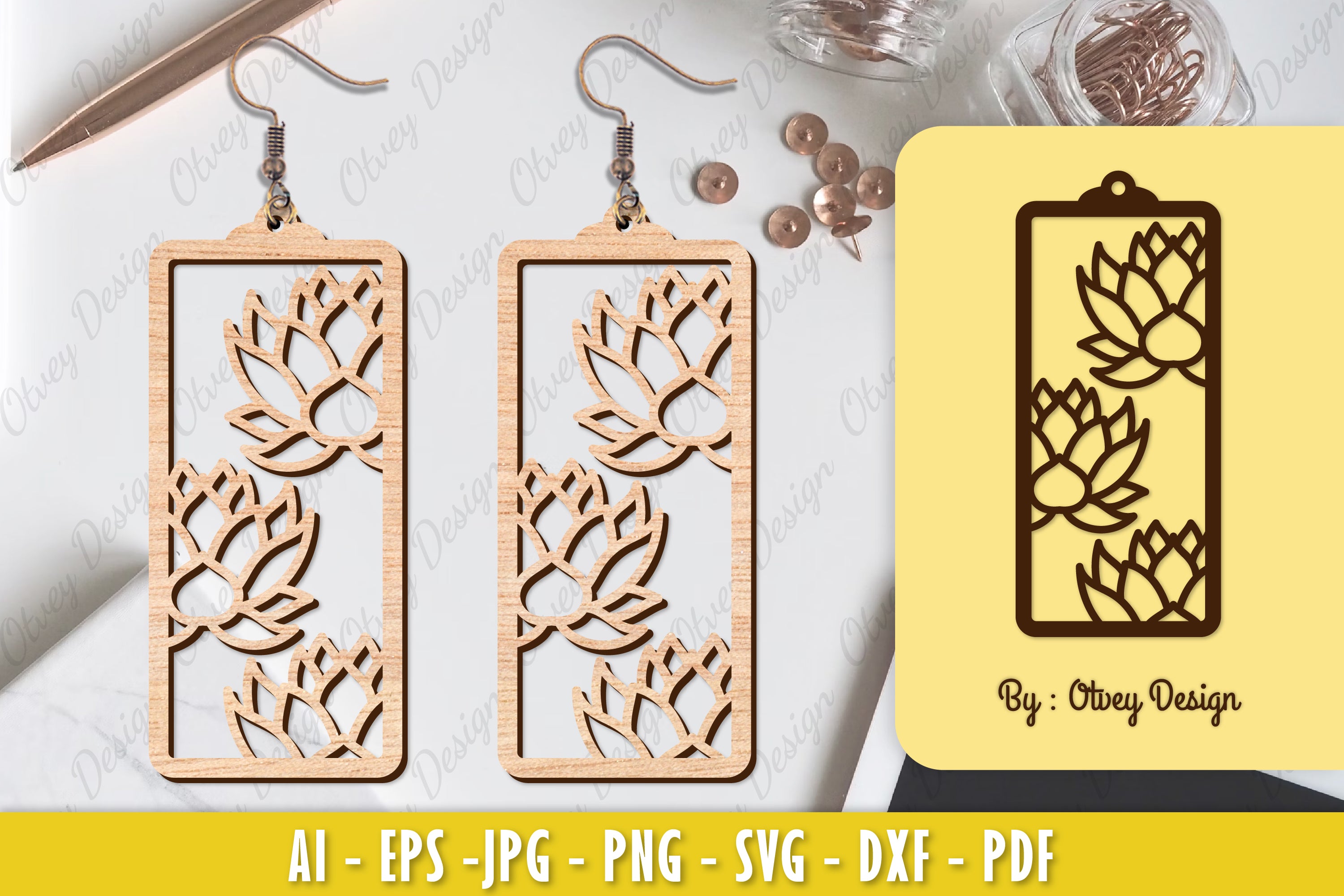 Flower Earring Laser Cut SVG Bundle 112 - CraftNest - Digital Crafting and Art