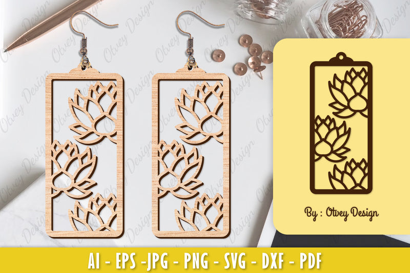 Flower Earring Laser Cut SVG Bundle 112 - CraftNest - Digital Crafting and Art
