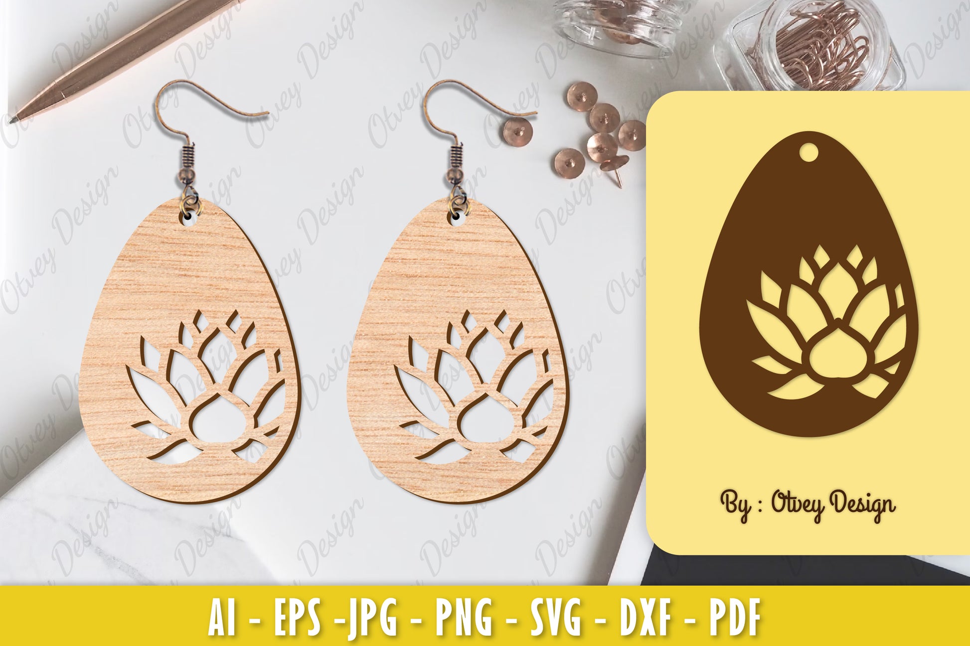 Flower Earring Laser Cut SVG Bundle 61 - CraftNest - Digital Crafting and Art