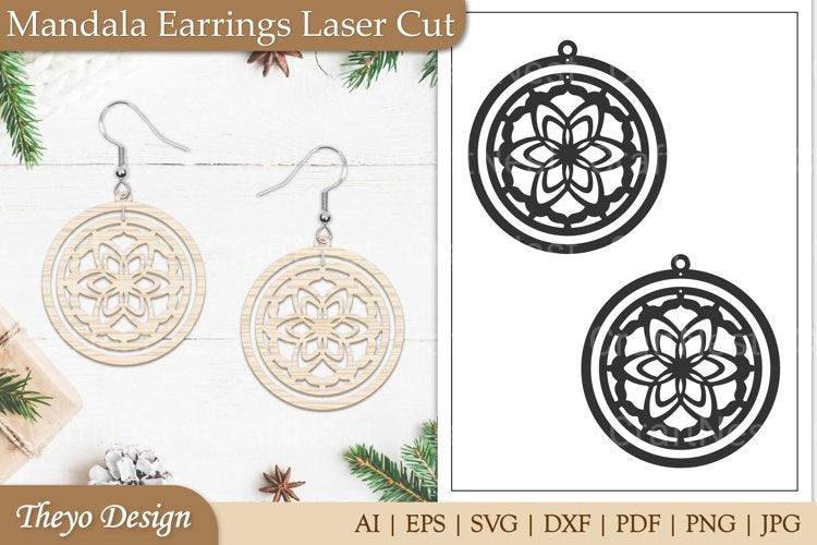 Earrings Mandala SVG Bundle