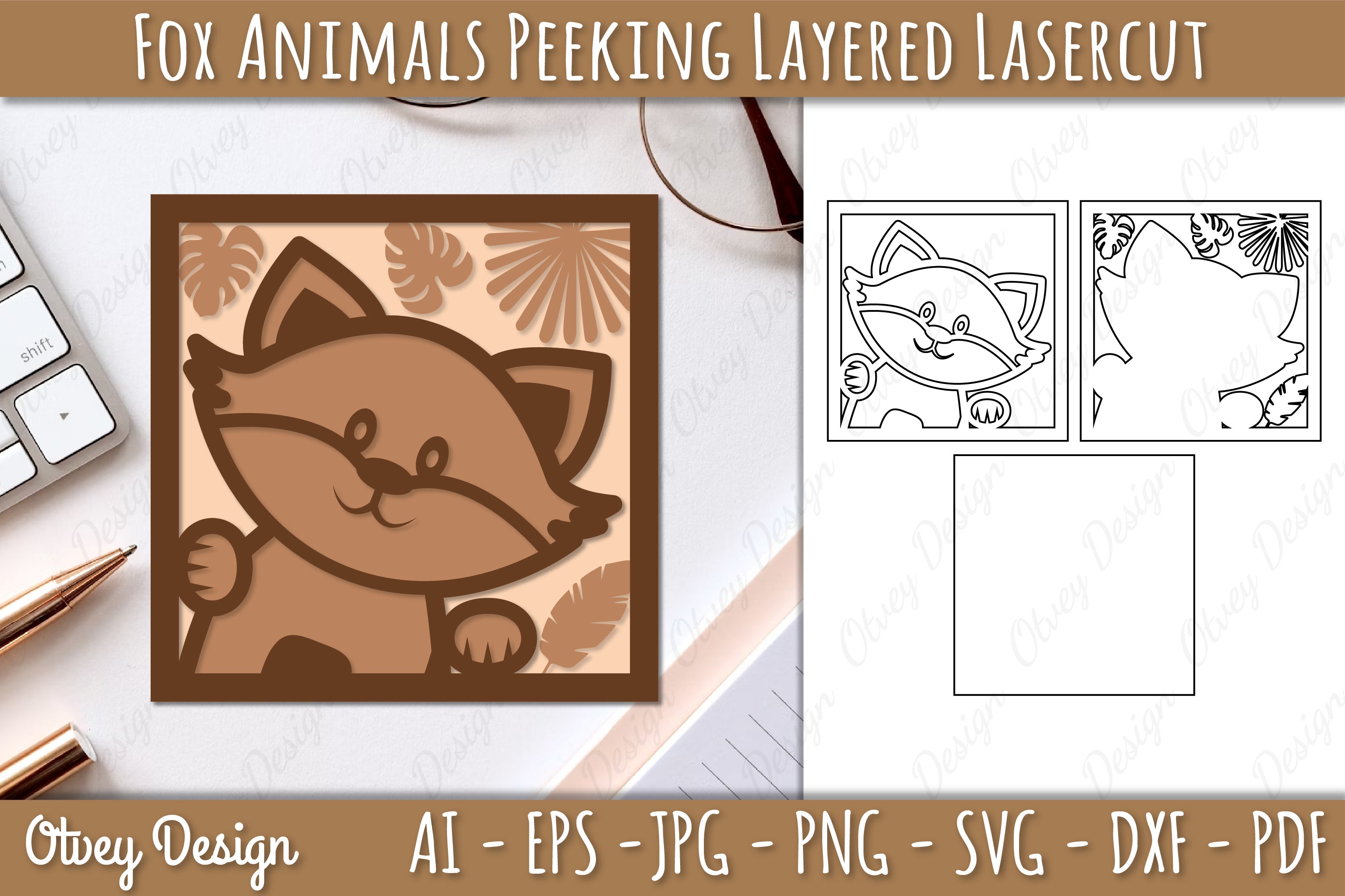 Animals Peeking Layered Lasercut SVG Bundle 2 - CraftNest - Digital Crafting and Art
