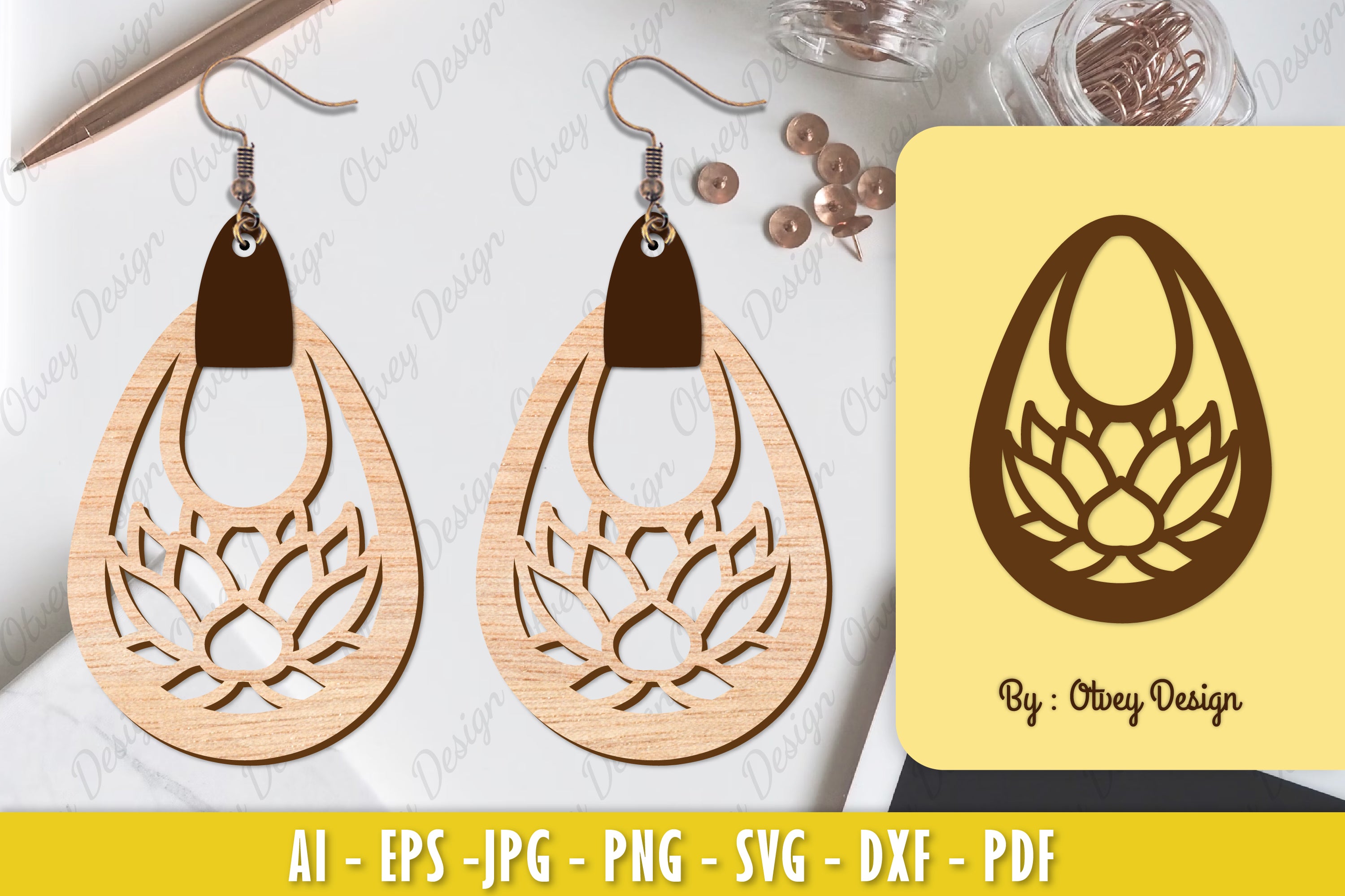 Flower Earring Laser Cut SVG Bundle 52 - CraftNest - Digital Crafting and Art