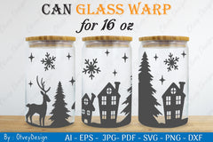 Christmas Deer Can Glass 16 OZ SVG Bundle 4 - CraftNest - Digital Crafting and Art