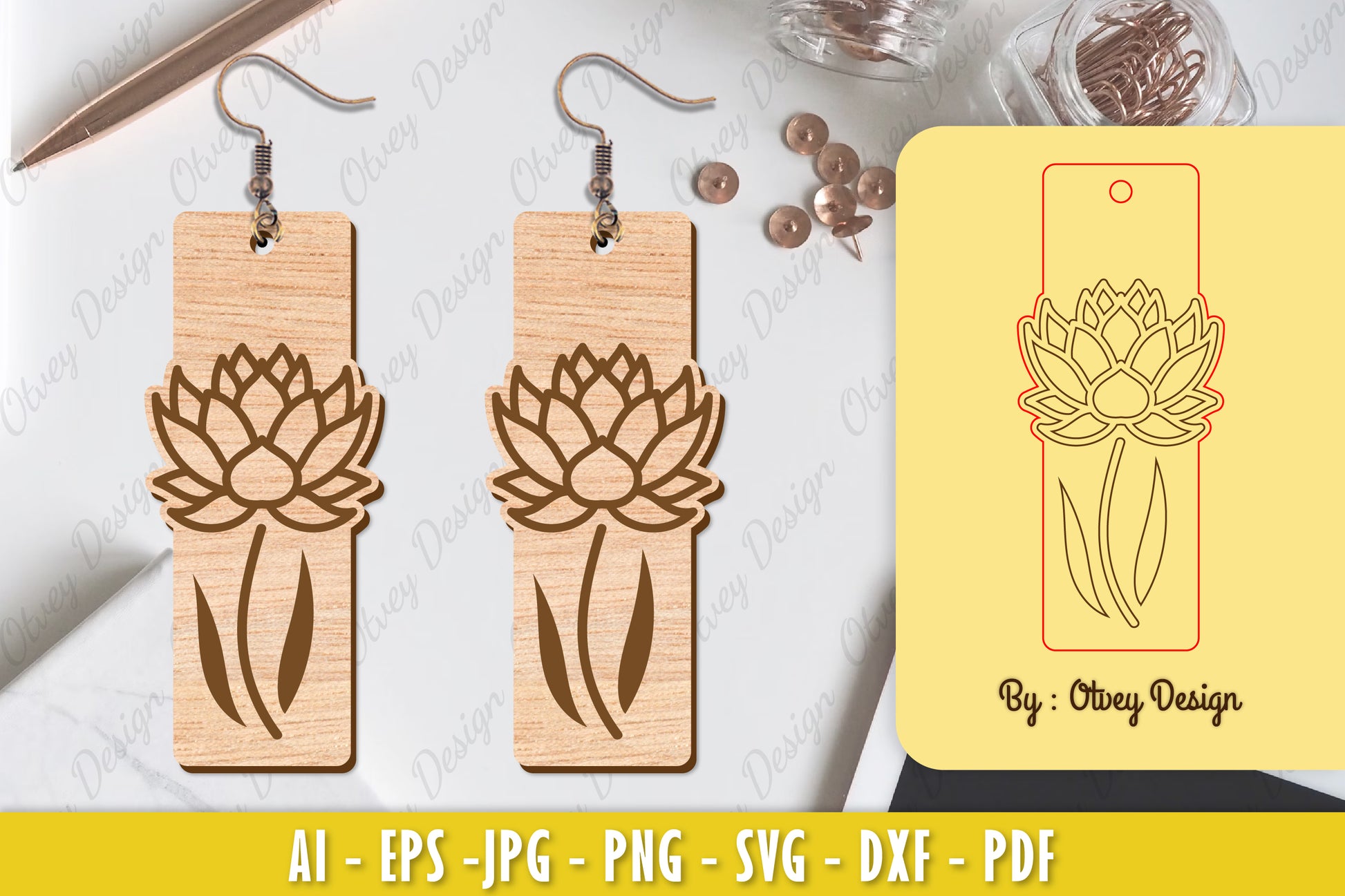Flower Earring Laser Cut SVG Bundle 142 - CraftNest - Digital Crafting and Art