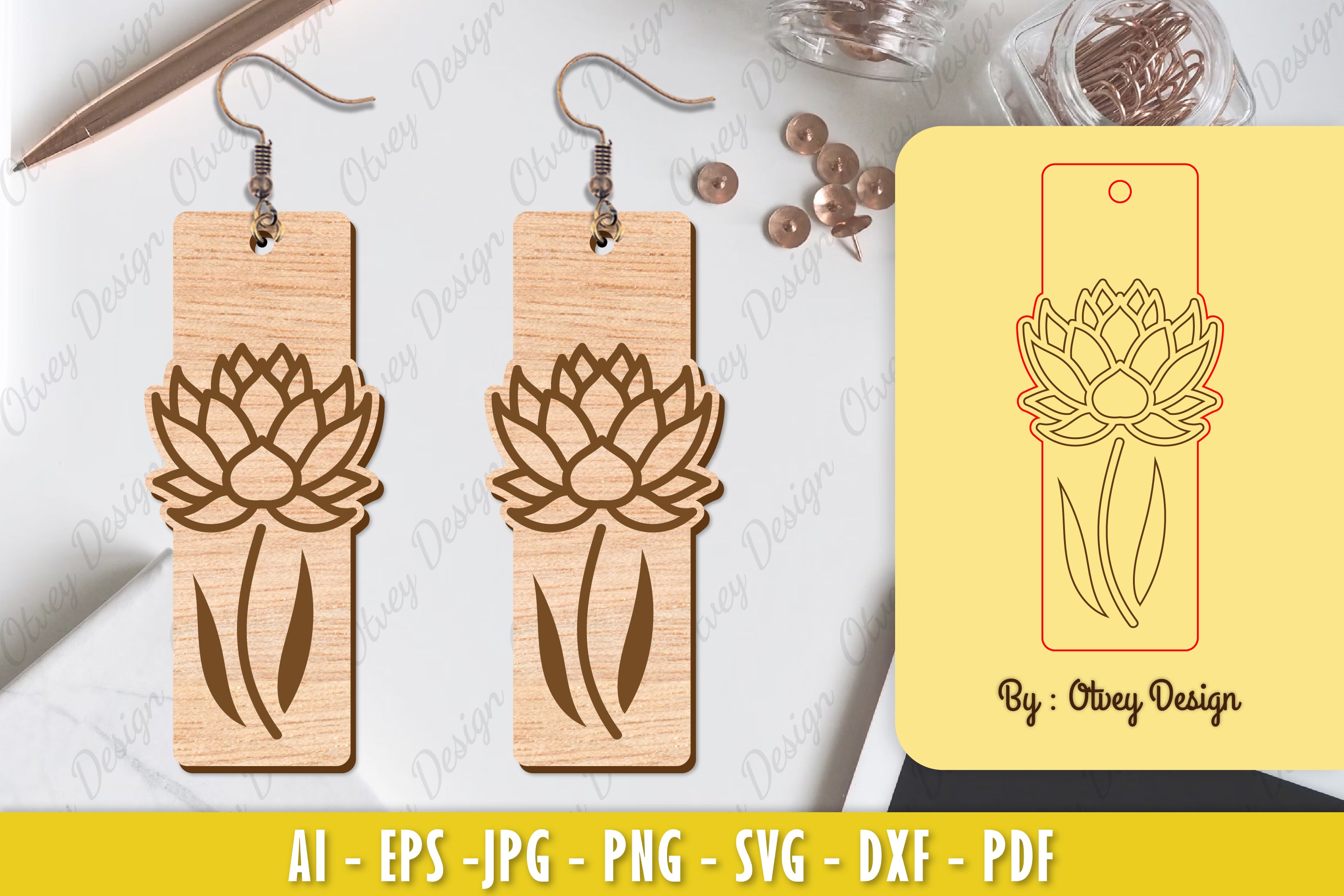Flower Earring Laser Cut SVG Bundle 142 - CraftNest - Digital Crafting and Art