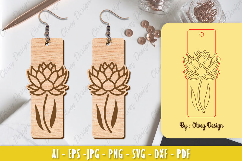 Flower Earring Laser Cut SVG Bundle 142 - CraftNest - Digital Crafting and Art