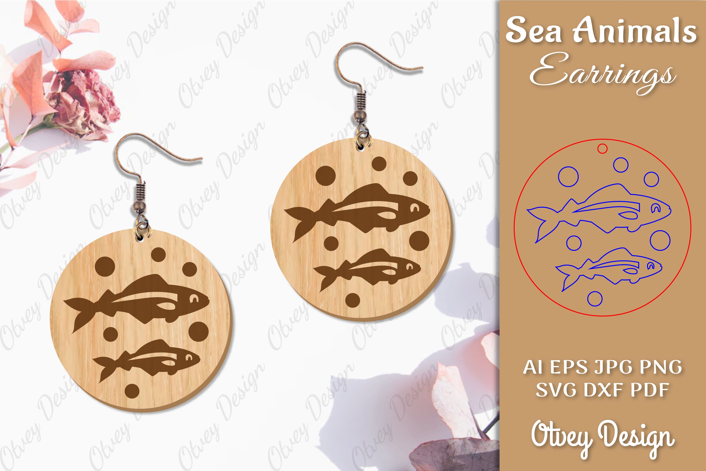 Earrings Sea Animals Laser Cut SVG Bundle 4 - CraftNest - Digital Crafting and Art