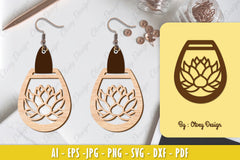 Flower Earring Laser Cut SVG Bundle 82 - CraftNest - Digital Crafting and Art