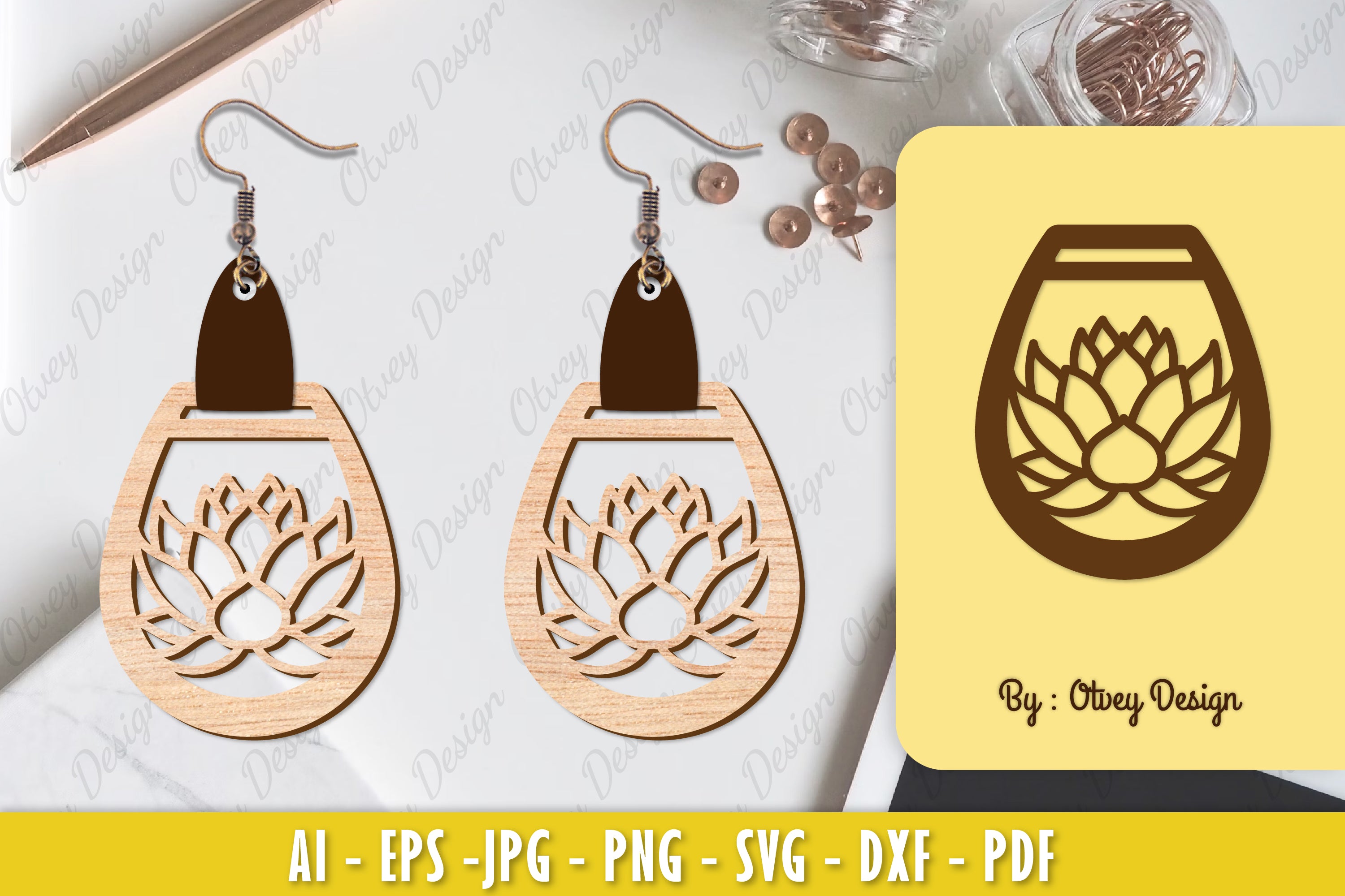 Flower Earring Laser Cut SVG Bundle 82 - CraftNest - Digital Crafting and Art