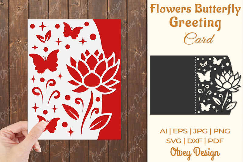 Butterfly and Flowers Card Cover Paper Cut SVG Bundle 2 - CraftNest - Digital Crafting and Art