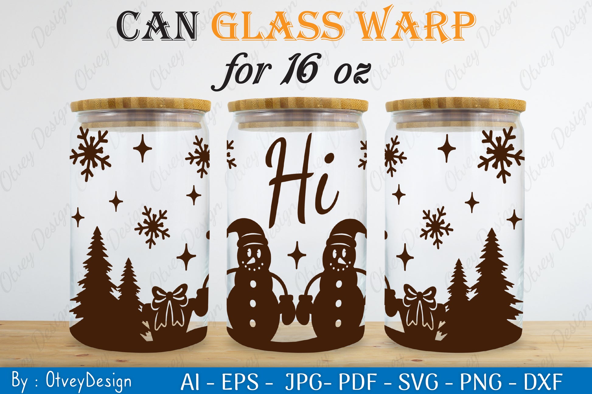 Snowman Can Glass 16 OZ SVG Bundle 6 - CraftNest - Digital Crafting and Art