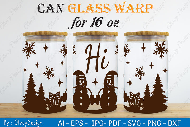 Snowman Can Glass 16 OZ SVG Bundle 6 - CraftNest - Digital Crafting and Art
