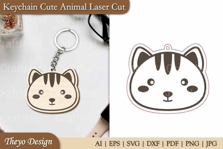 Cute Animal Keychain SVG Bundle