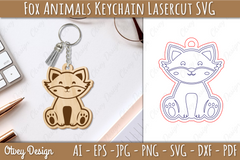 Fox Animal Keychain SVG Bundle 1 - CraftNest - Digital Crafting and Art