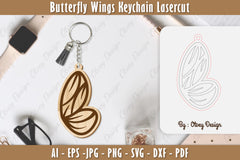 Butterfly Keychain Lasercut SVG Bundle 2 - CraftNest - Digital Crafting and Art
