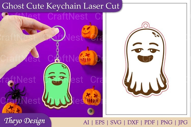 Ghost Keychain SVG Bundle