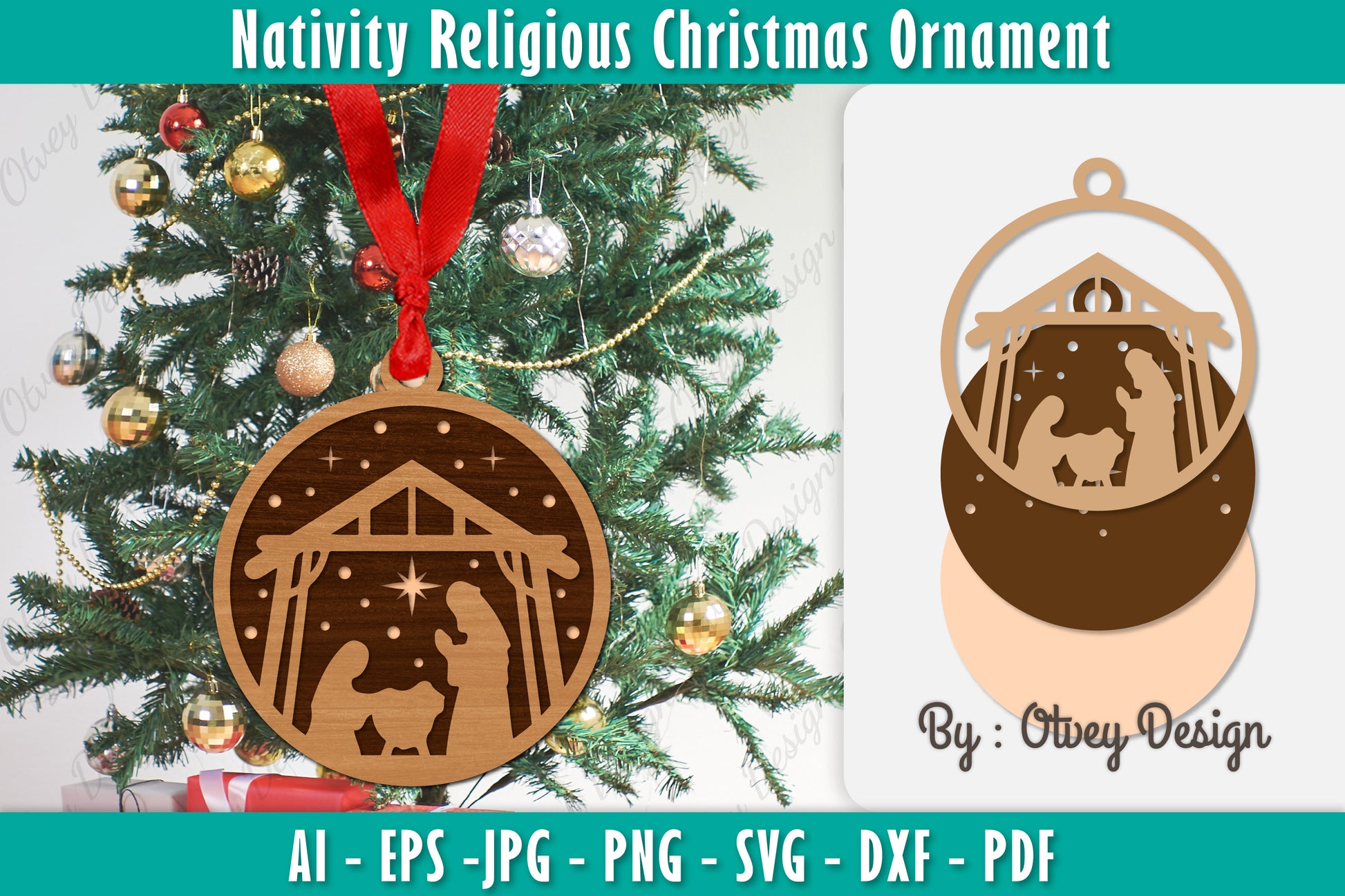 Nativity Religious Christmas Ornament SVG Bundle 2 - CraftNest - Digital Crafting and Art