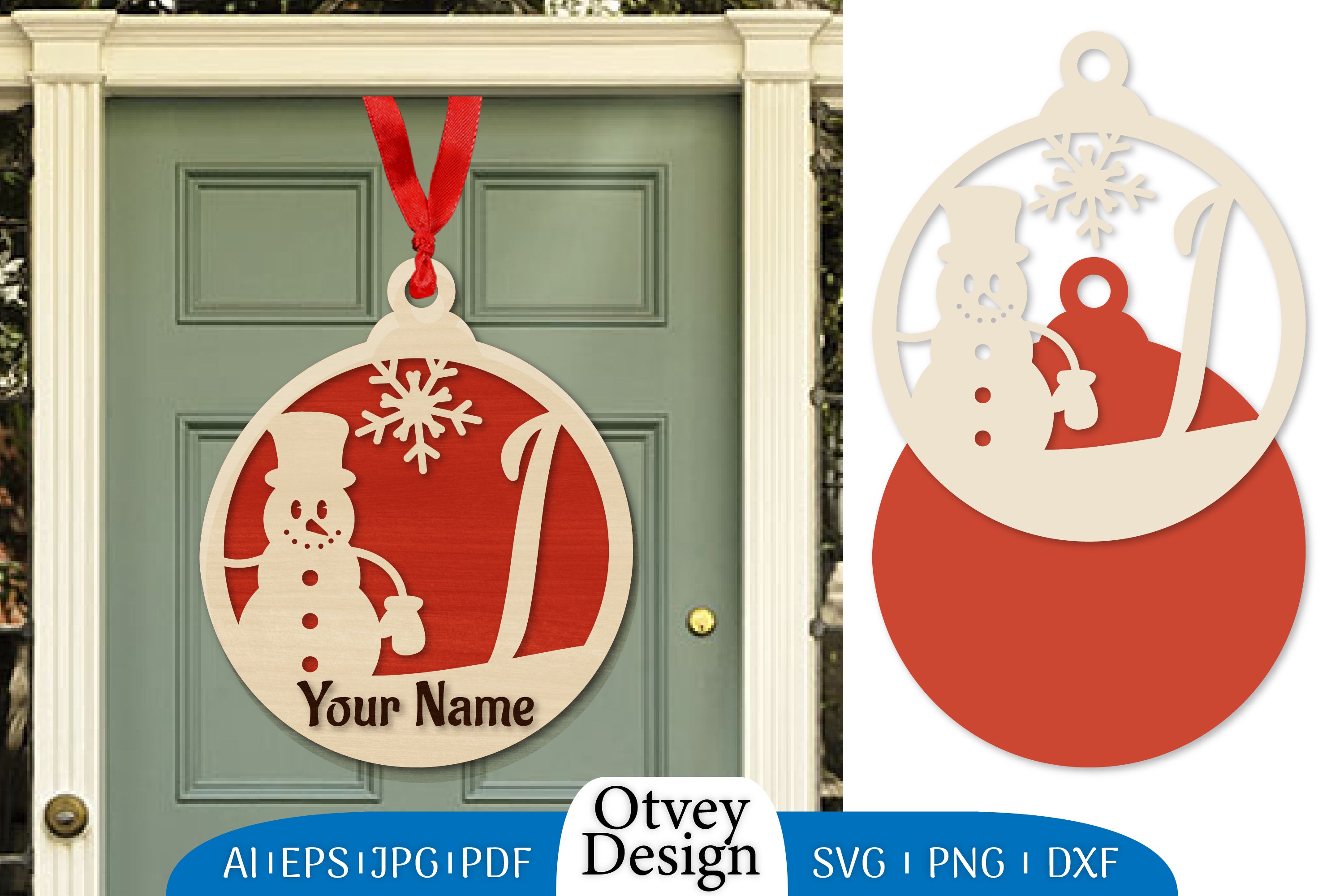 Snowman Name Laser Cut Files Christmas Ball SVG Bundle 1 - CraftNest - Digital Crafting and Art