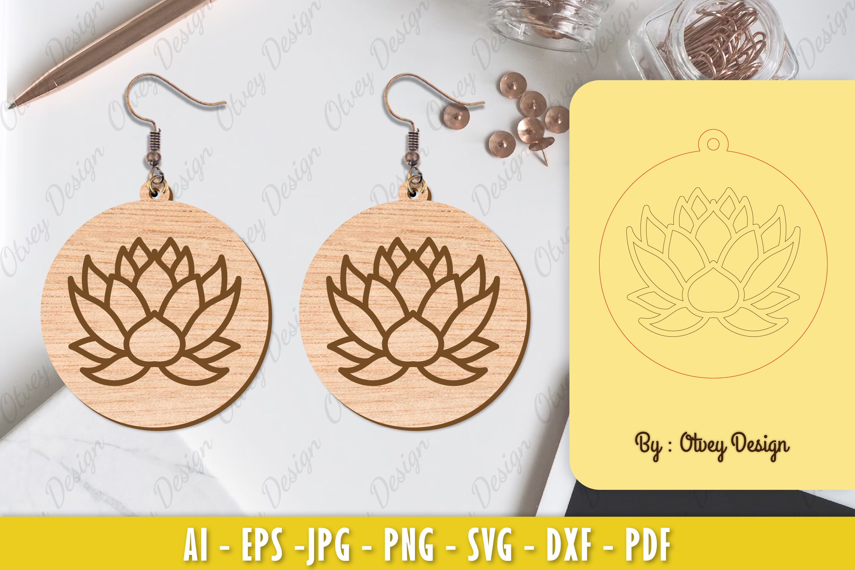 Flower Earring Laser Cut SVG Bundle 22 - CraftNest - Digital Crafting and Art