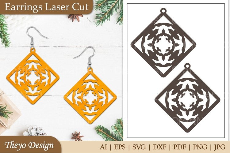 Earrings Mandala Lasercut SVG Bundle