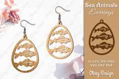 Sea Animals Earrings Laser Cut SVG Bundle 44 - CraftNest - Digital Crafting and Art