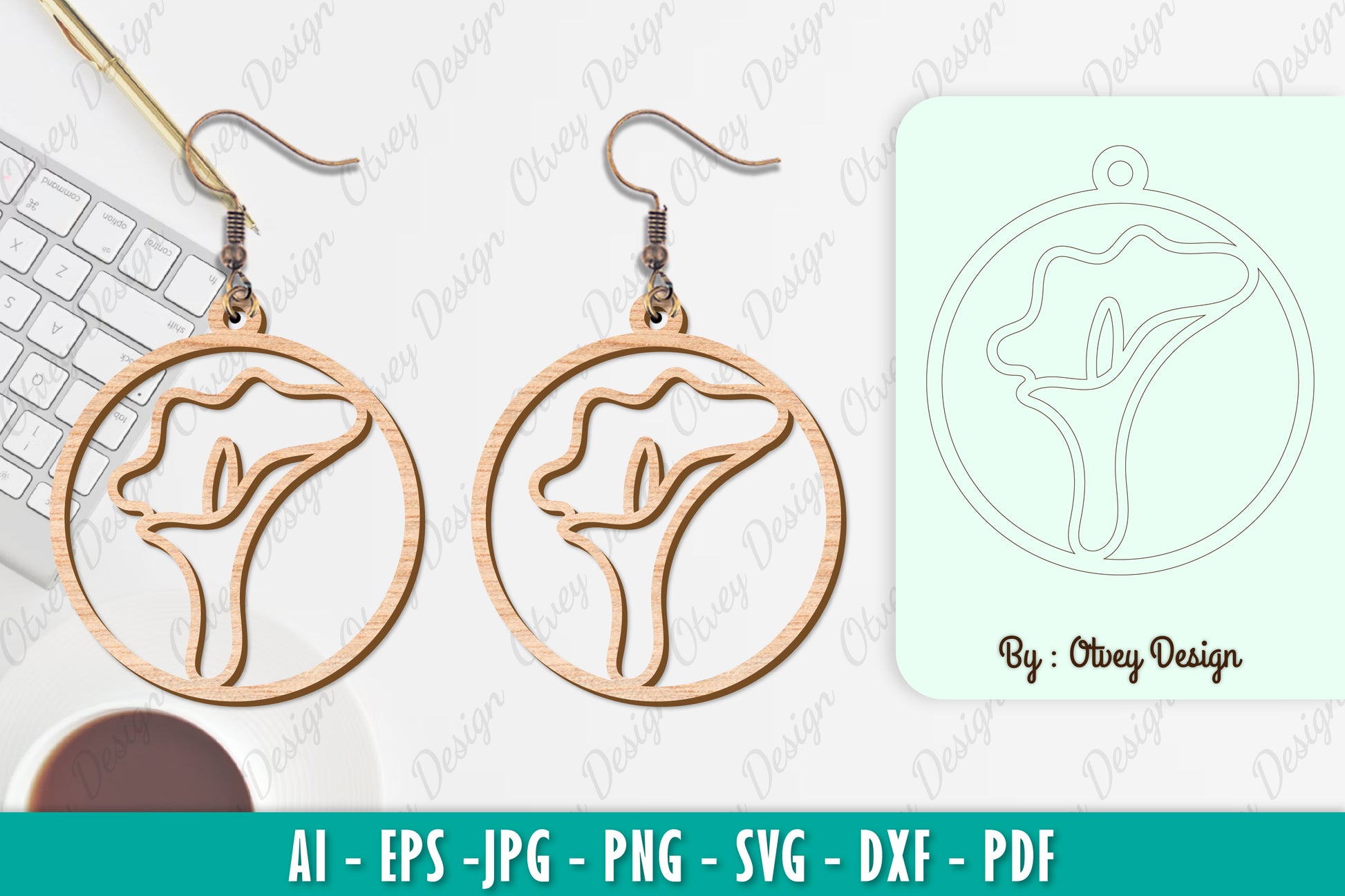 Flower Earring SVG Bundle 38 - CraftNest - Digital Crafting and Art