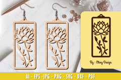 Flower Earring Laser Cut SVG Bundle 122 - CraftNest - Digital Crafting and Art