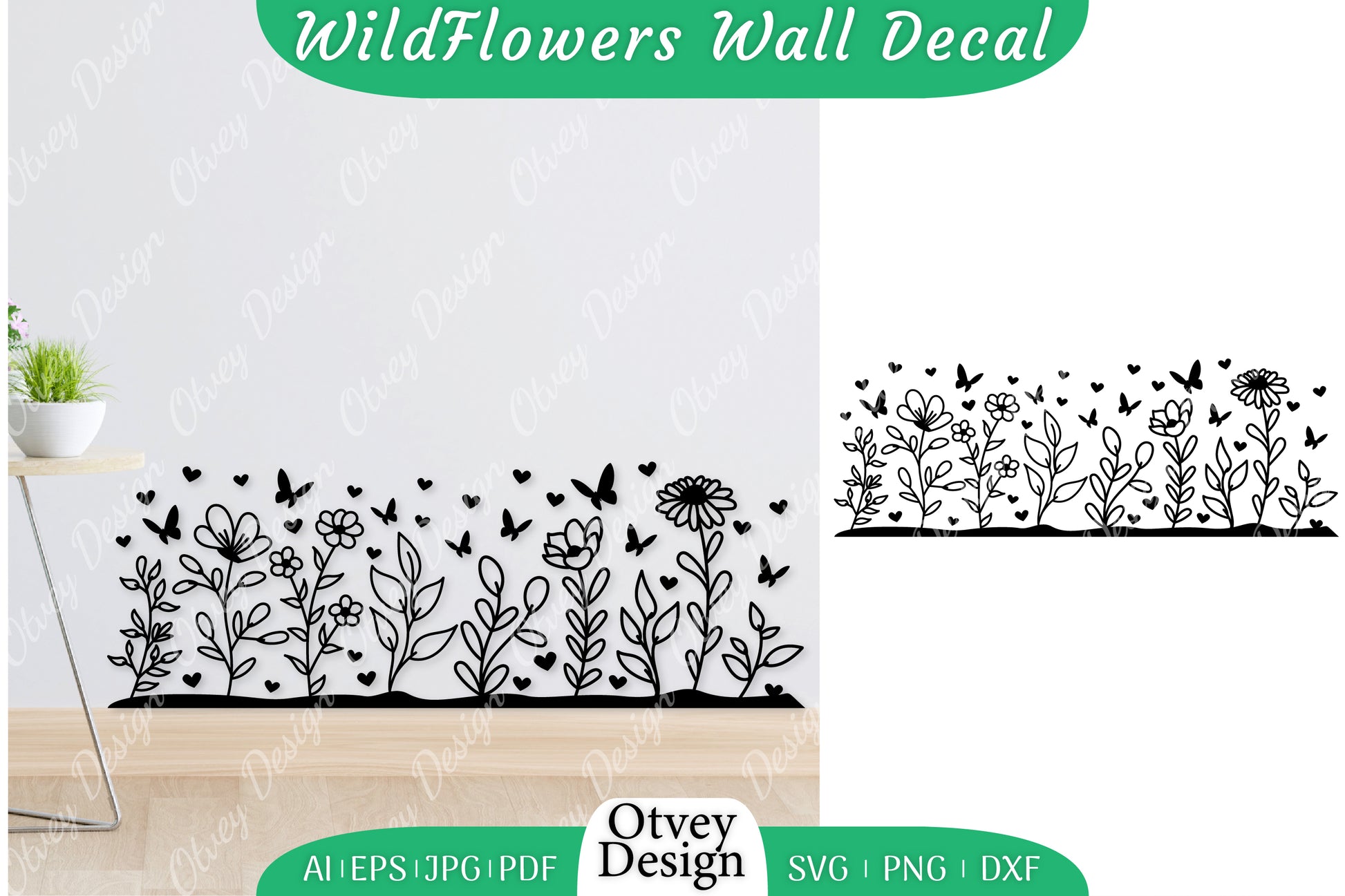 Blooming Wildflowers Wall Decal SVG Bundle 2 - CraftNest - Digital Crafting and Art