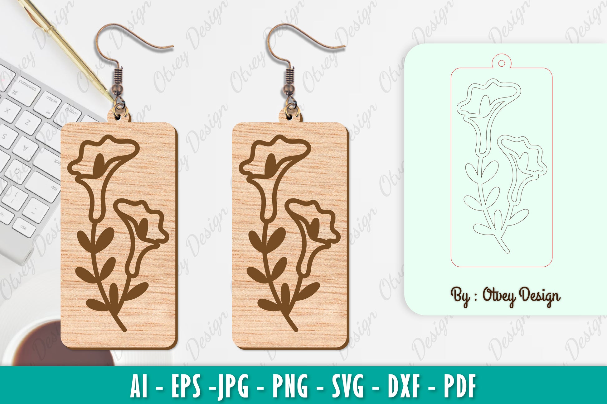 Flower Earring SVG Bundle 26 - CraftNest - Digital Crafting and Art