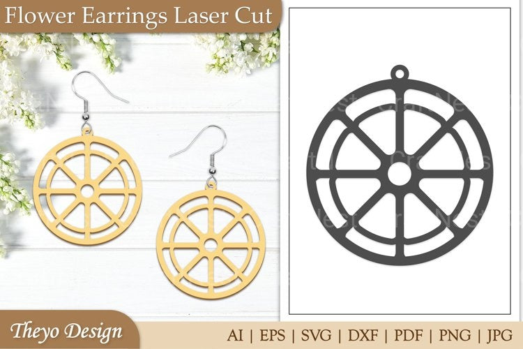 Lasercut Flower Earrings SVG Bundle