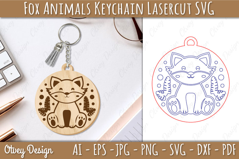 Fox Animal Keychain SVG Bundle - CraftNest - Digital Crafting and Art