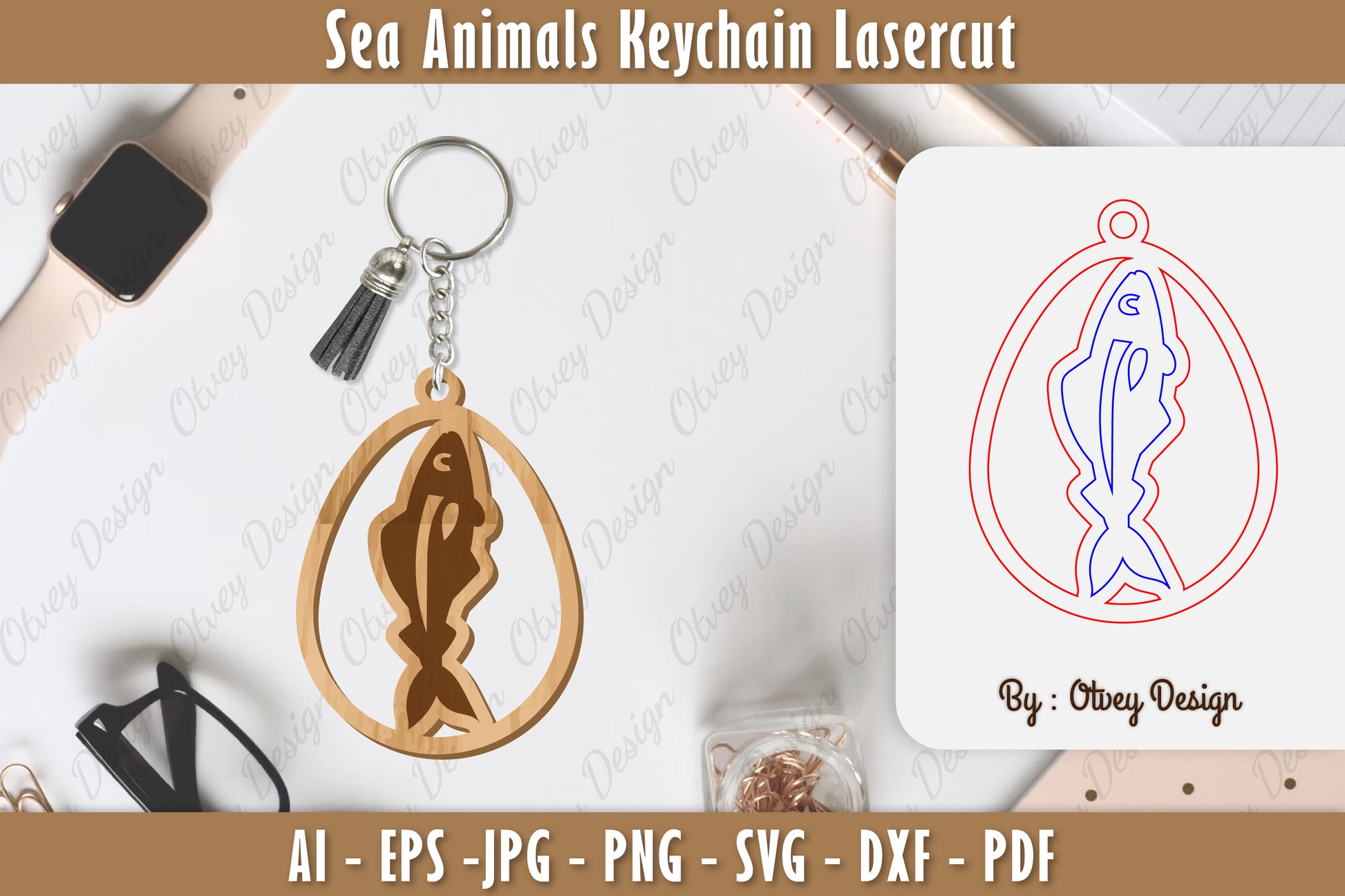 Keychain Sea Animals Laser Cut SVG Bundle 38 - CraftNest - Digital Crafting and Art