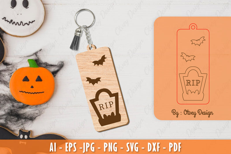 Halloween Keychain Laser Cut SVG Bundle 13 - CraftNest - Digital Crafting and Art