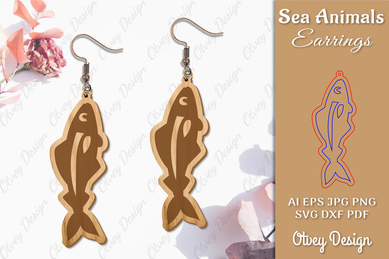 Sea Animals Earrings Laser Cut SVG Bundle 1 - CraftNest - Digital Crafting and Art