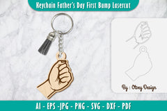Father's Day Fist Bump Keychain SVG Bundle 18 - CraftNest - Digital Crafting and Art