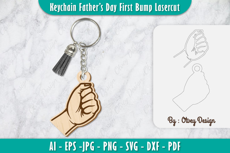 Father's Day Fist Bump Keychain SVG Bundle 18 - CraftNest - Digital Crafting and Art