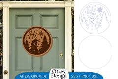 Snowman Round Door Ornament Lasercut SVG Bundle 2 - CraftNest - Digital Crafting and Art