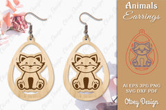Fox Animal Earrings Lasercut SVG Bundle - CraftNest - Digital Crafting and Art