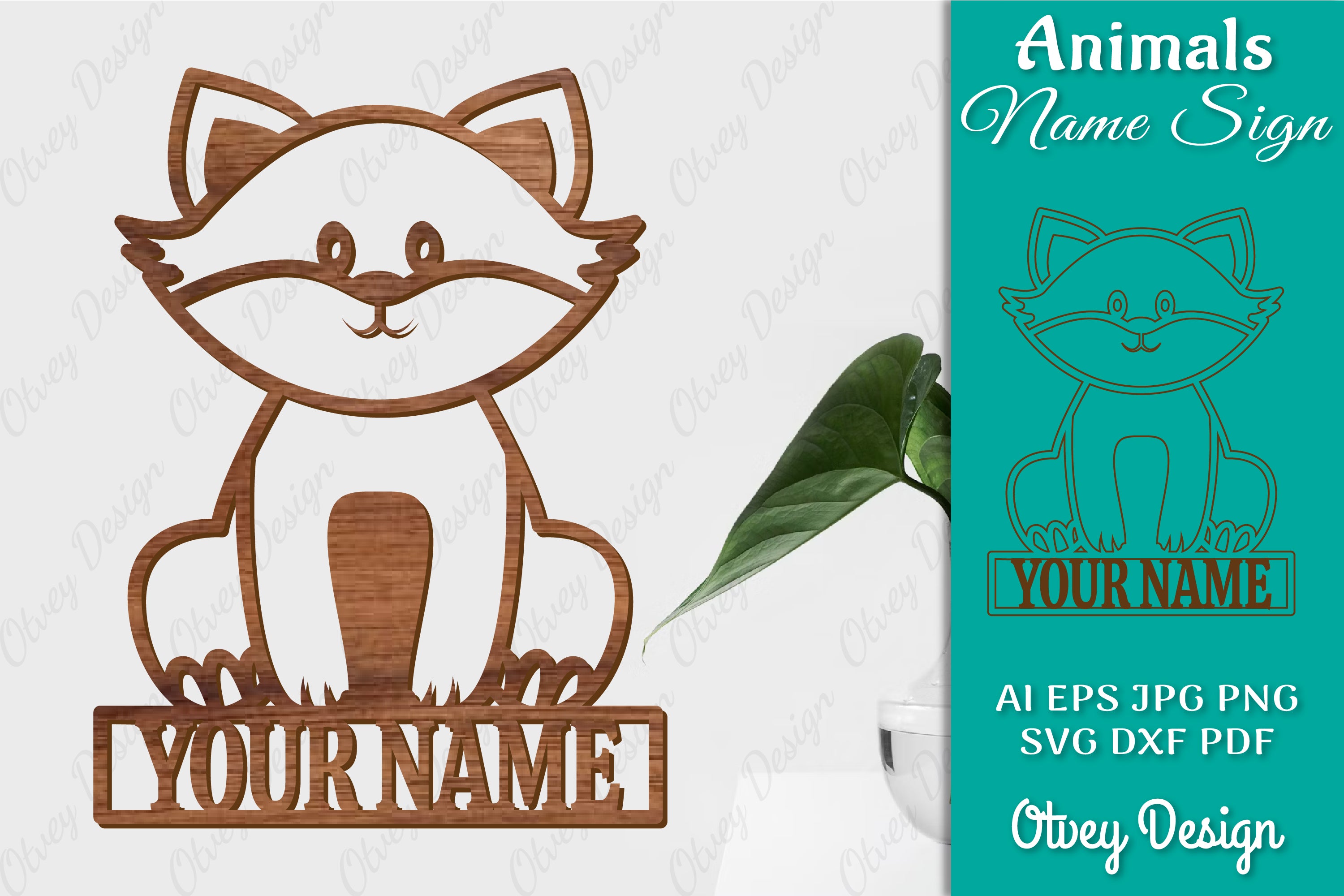 Animal Name Sign SVG Laser Cut Template Door Wall Hanger SVG Bundle 2 - CraftNest - Digital Crafting and Art